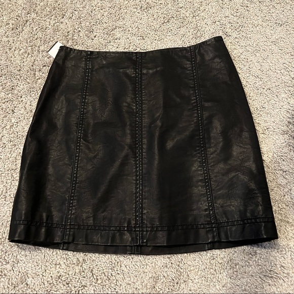 Free People Faux Leather Mini Skirt - Picture 3 of 7